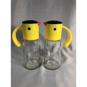 Vucchini Olive Oil Dispenser Bottle for Kitchen Auto Flip (Set of 2)-Preowned